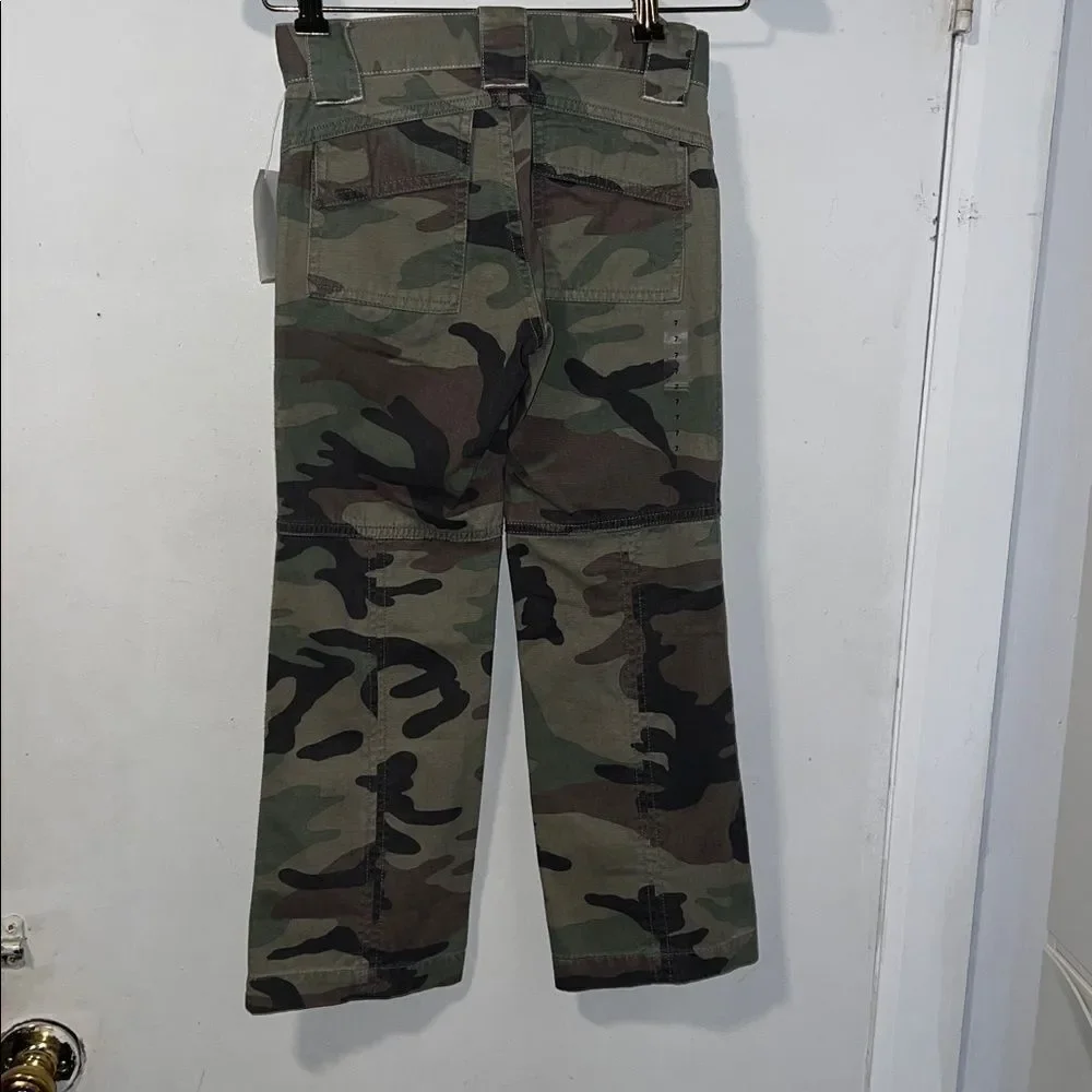 GAP KIDS Green Camouflage Straight Leg Cargo Pants- 7 NWT!